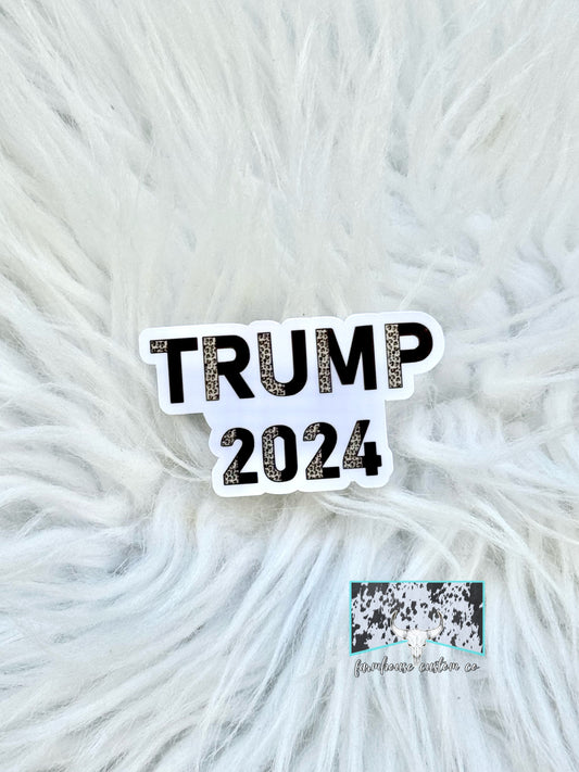 Leopard Print, Trump 2024 Sticker